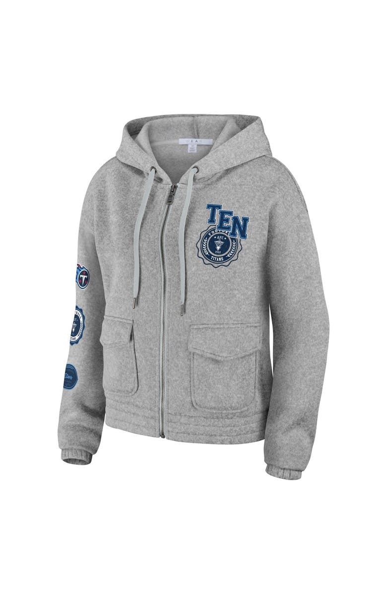 WEAR by Erin Andrews Women's WEAR by Erin Andrews Heather Gray Tennessee Titans Full-Zip Hoodie, Alternate, color, Heather Gray