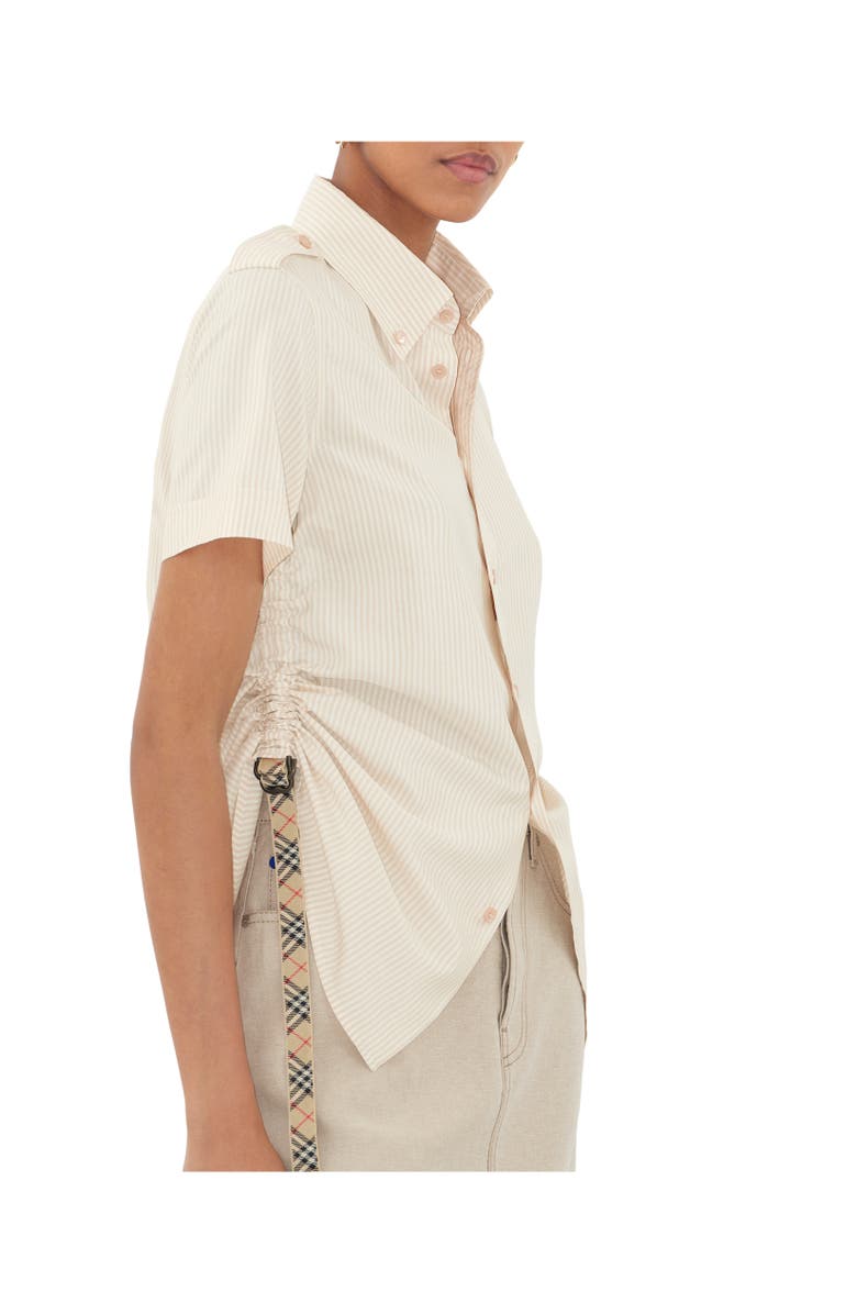 Burberry Slim Fit Striped Silk Shirt, Alternate, color, Clam