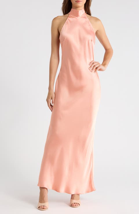 Lara Satin Bias Cut Maxi Dress