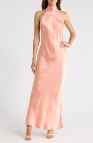Steve Madden Lara Satin Bias Cut Maxi Dress