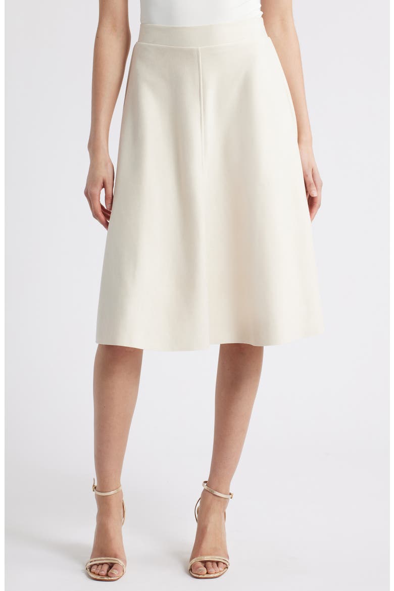 Cecilia Faux Suede A-Line Skirt, Main, color, IVORY