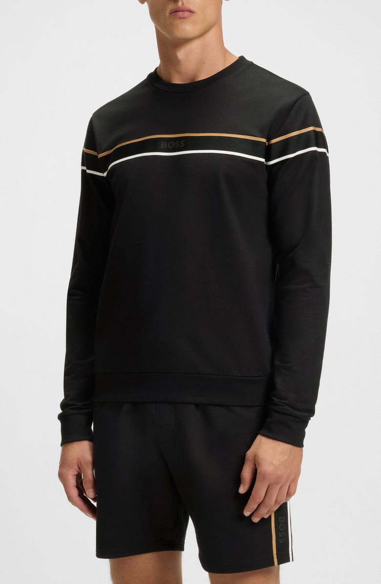 BOSS Iconic Stripe Sweatshirt, Main, color, Black