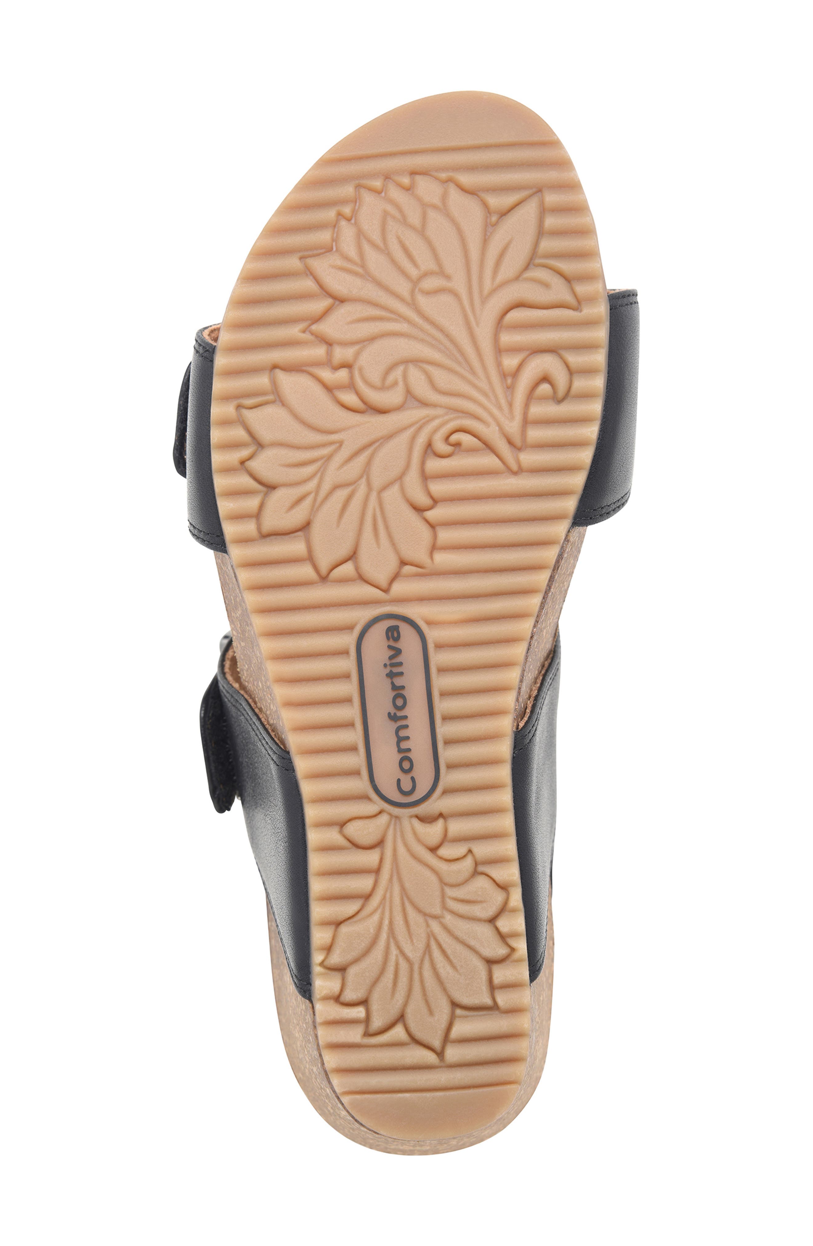 Comfortiva Erlina Wedge Sandal, Alternate, color, Black