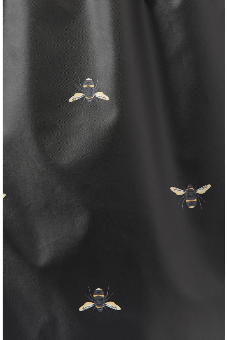 Right as Rain Packable Print Hooded Raincoat, Alternate, color, BLACK BOTANICAL BEES