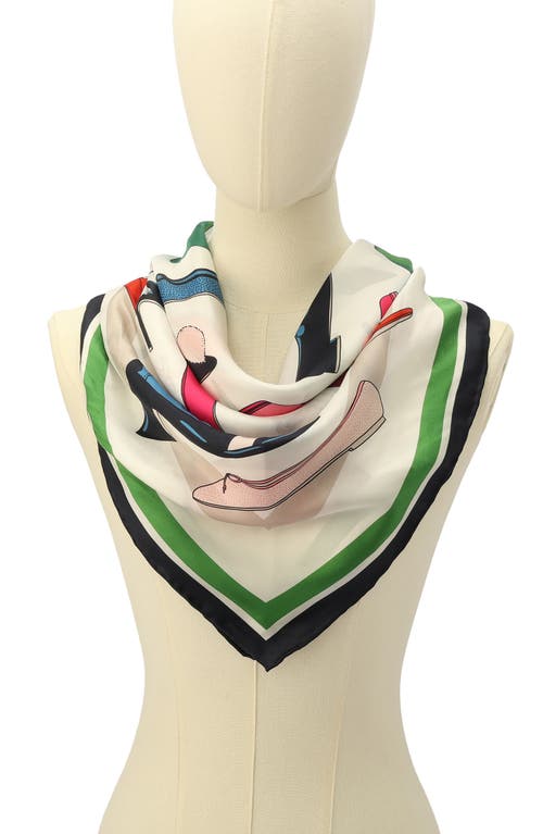 Kate Spade New York Ks Shoes Silk Square Scarf In Cream
