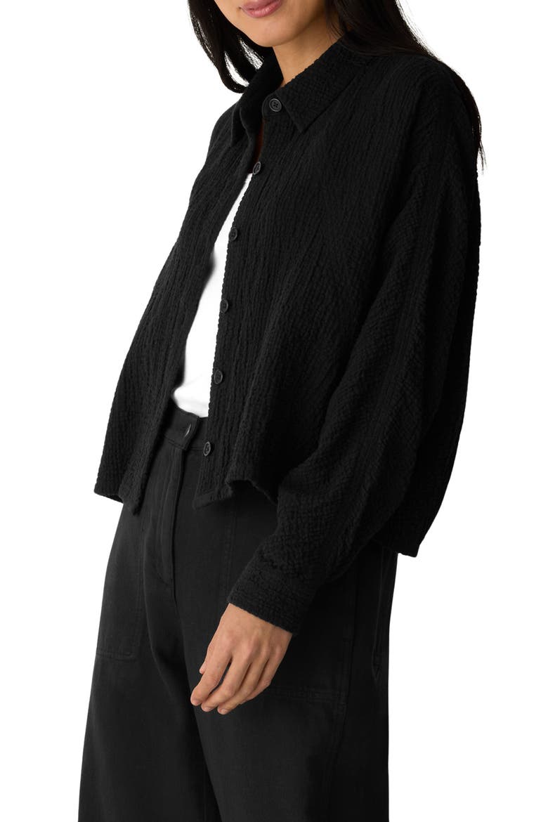 Classic Collar Cropped Jacket, Alternate, color, BLACK
