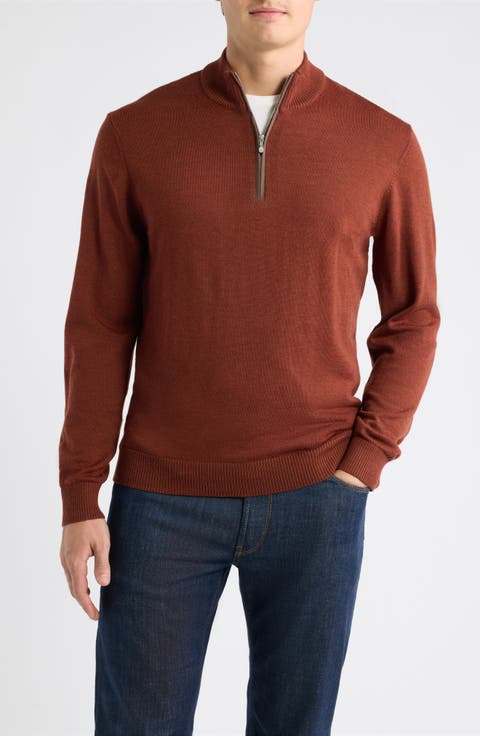 Raynor Merino Wool Quarter Zip Sweater