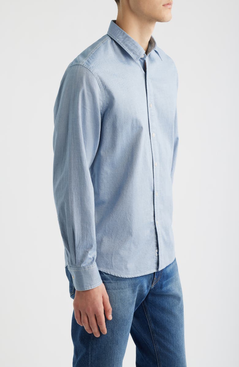 James Campbell Coronas Regular Fit Cotton Button-Up Shirt, Alternate, color, Blue