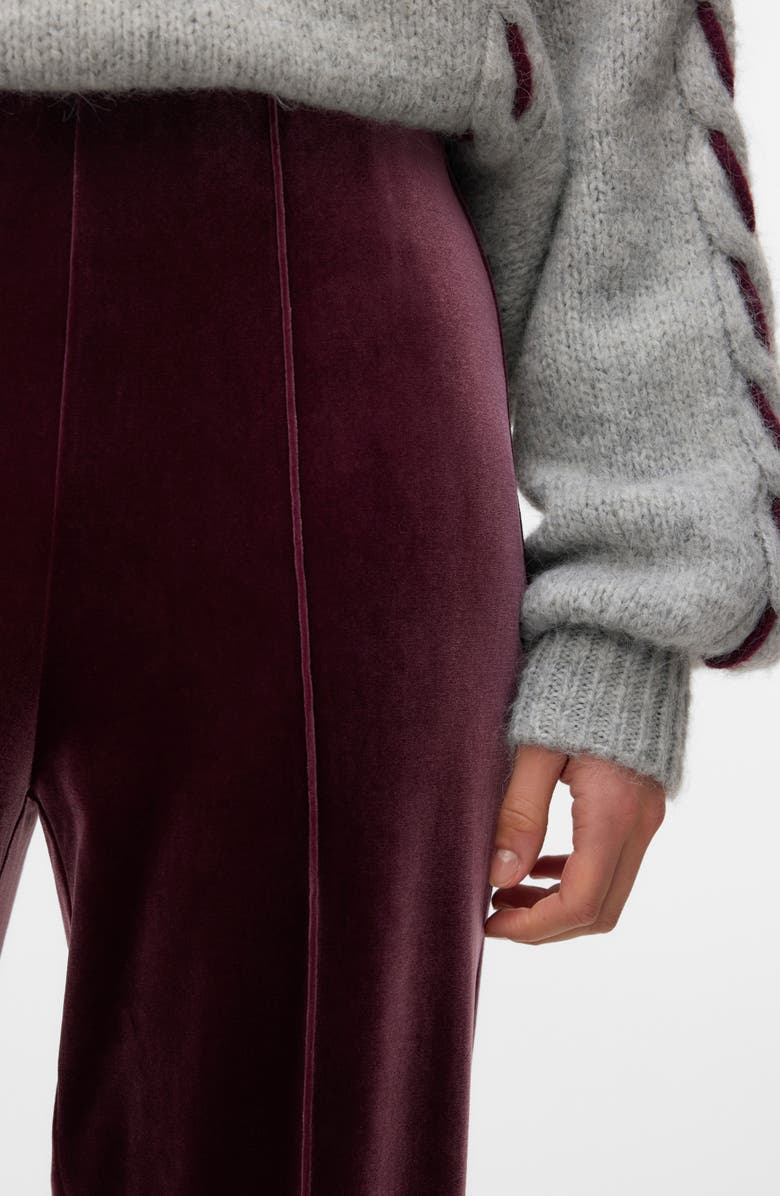 VERO MODA Shanna Pintuck Velvet Pants, Alternate, color, Winetasting