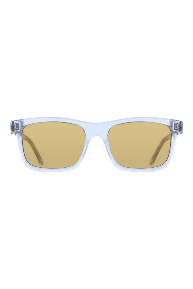 55mm Rectangular Sunglasses, Main, color, TRANSPARENT GREY
