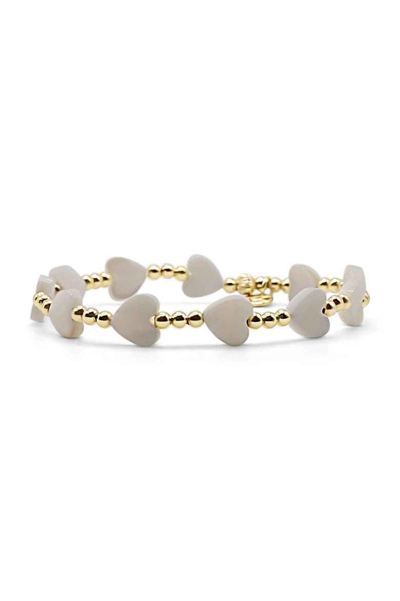 Letty Mother of Pearl Heart Bracelet, Main, color, Gold