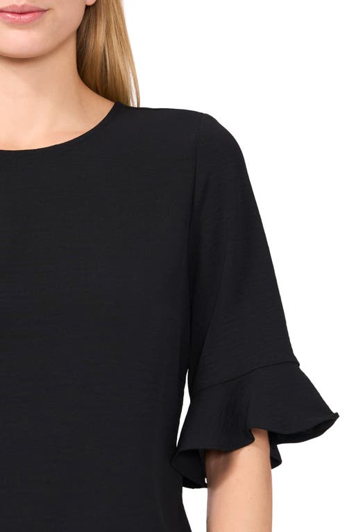 Cece Ruffle Cuff Top In Black