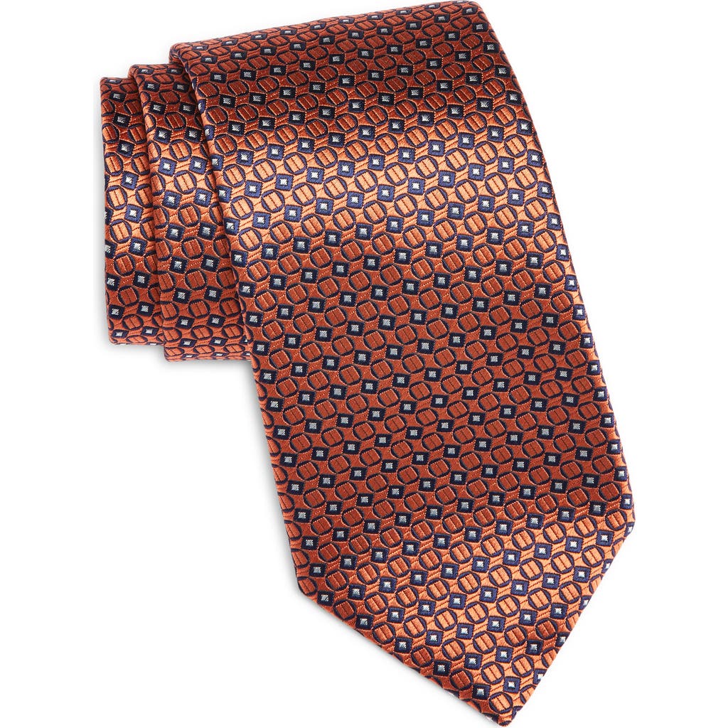 Canali Geometric Silk Tie In Multi
