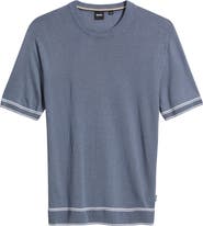BOSS Norberto Linen Blend Short Sleeve Sweater