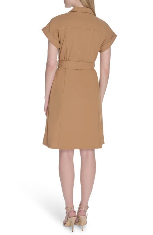 Calvin Klein Double Breasted Sheath Dress In Brown