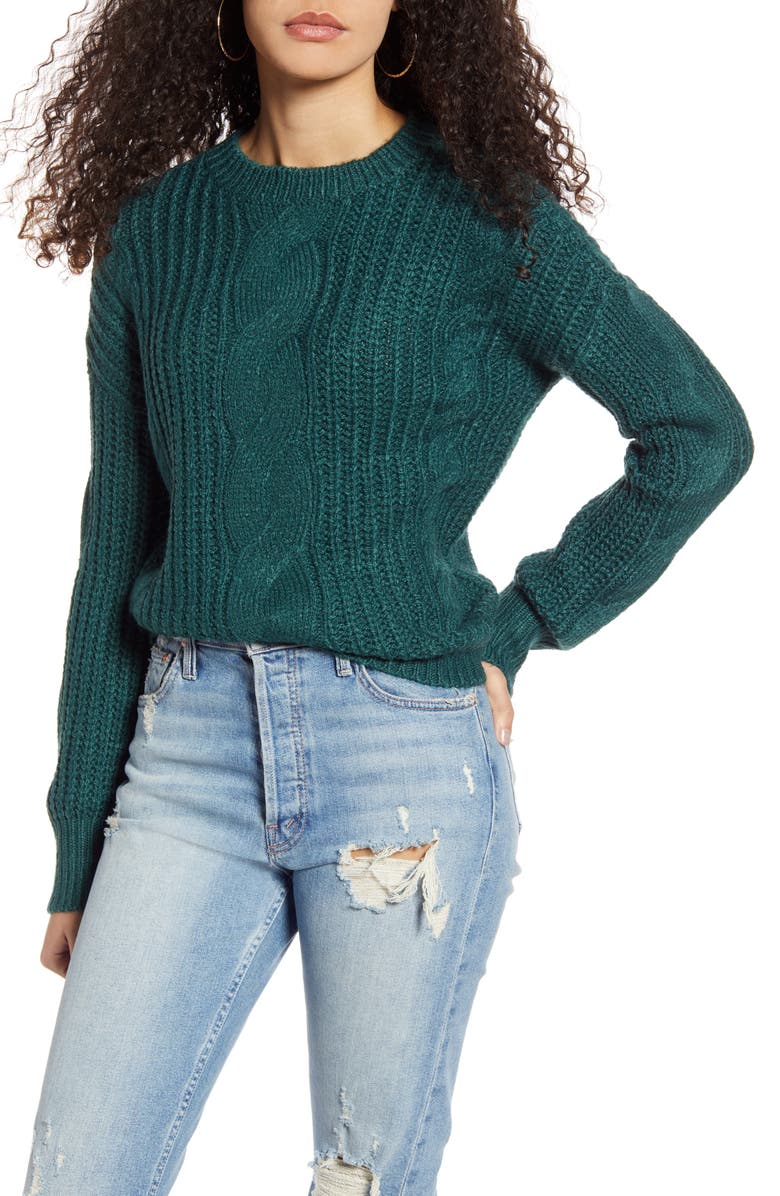 BP. Cable Knit Sweater, Main, color, 
