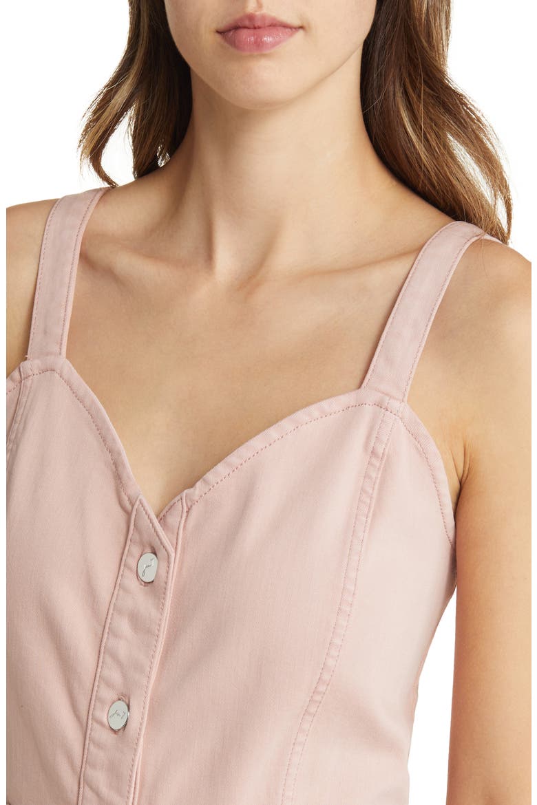 Button Front Denim Minidress, Alternate, color, MELLOW ROSE