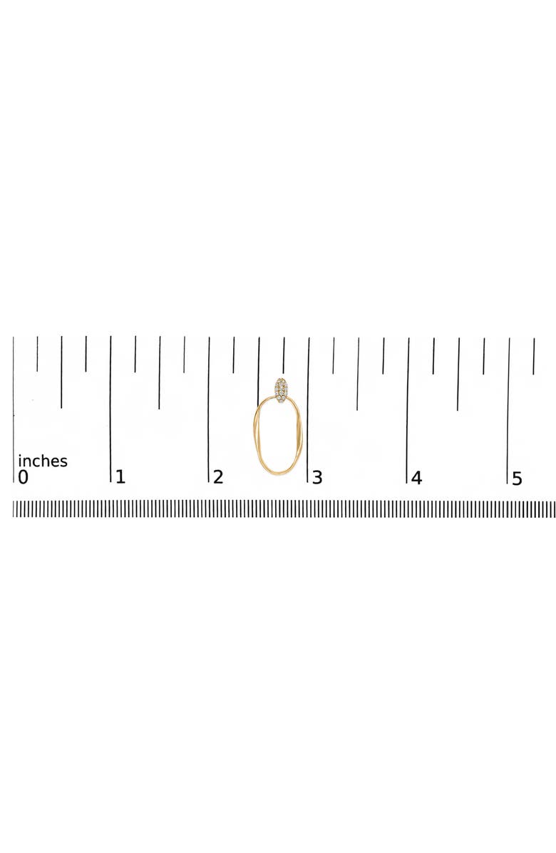 Haus of Brilliance 14K Yellow Gold Plated Silver 1/10 Cttw Diamond Textured Dangle Hoop Earrings, Alternate, color, Yellow