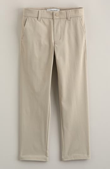 Nordstrom Kids' Flat Front Twill Chinos In Brown