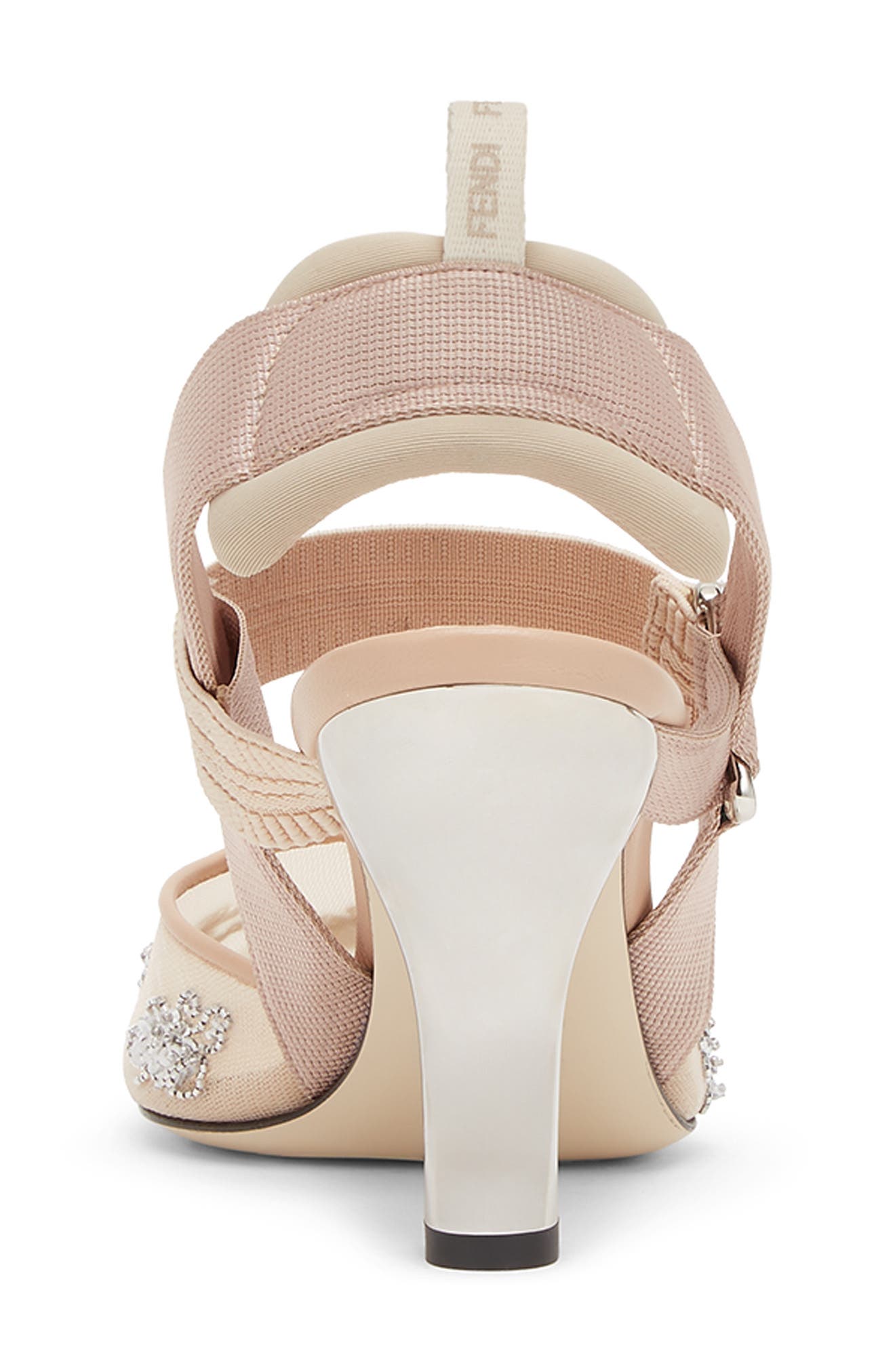 Colibri Pointed Toe Slingback Pump, Alternate, color, BEIGE/ SILVER