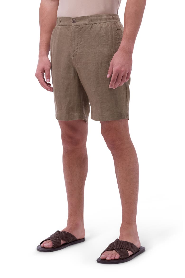 Trent Drawstring Linen Shorts, Main, color, OLIVE