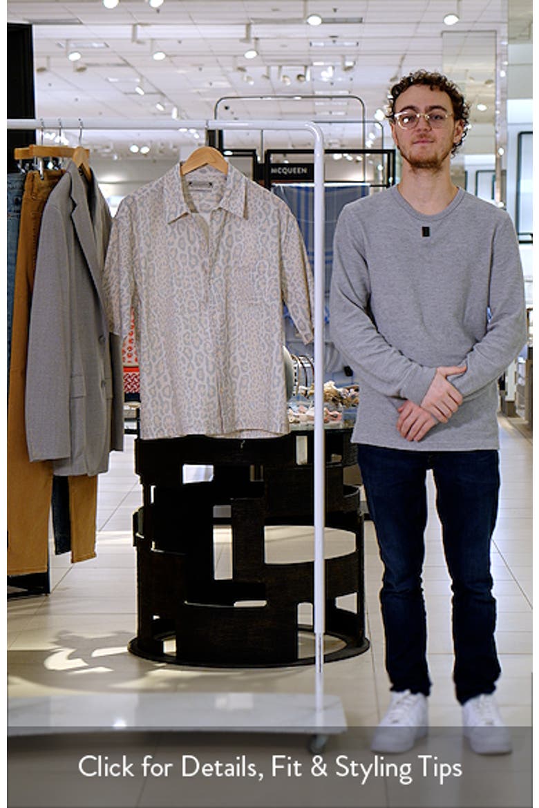 Cruz Leopard Print Linen & Cotton Button-Up Shirt video