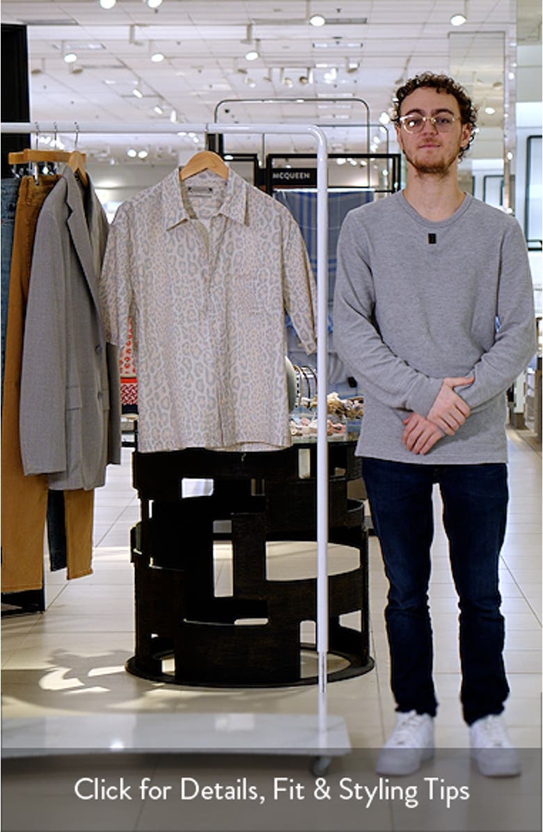 Cruz Leopard Print Linen & Cotton Button-Up Shirt, sales video thumbnail