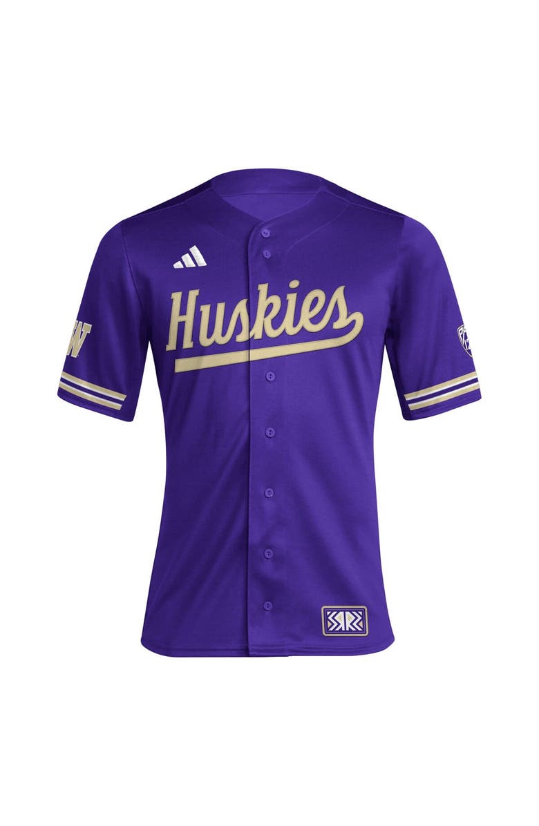 adidas Men's adidas Purple Washington Huskies Reverse Retro Replica Baseball Jersey, Alternate, color, Purple