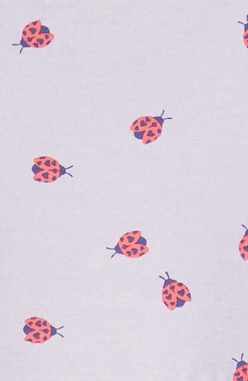 Shop Tucker + Tate Kids' Printed Stretch Cotton Blend T-shirt Dress In Purple Petal Ladybug Love