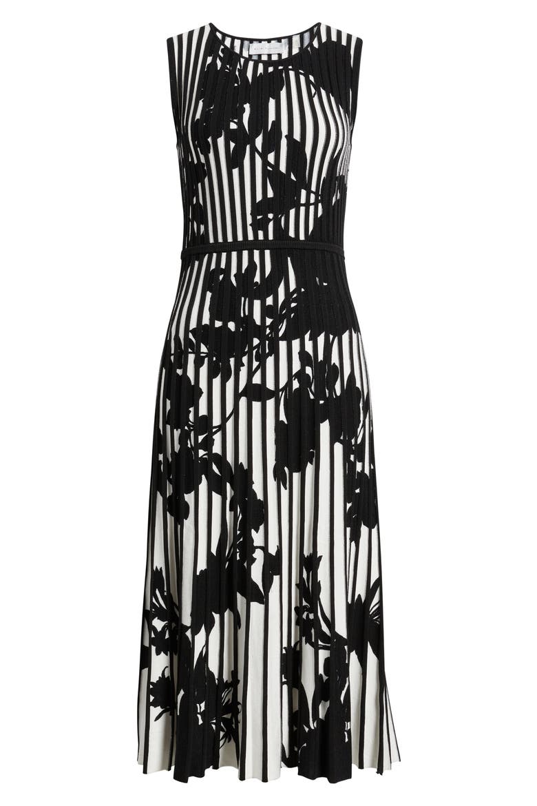 The Alma Floral Sleeveless Sweater Dress, Alternate, color, SKY WHITE/ NOIR