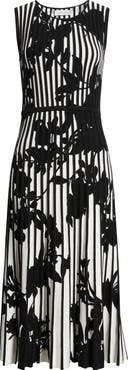 Elie Tahari The Alma Floral Sleeveless Sweater Dress