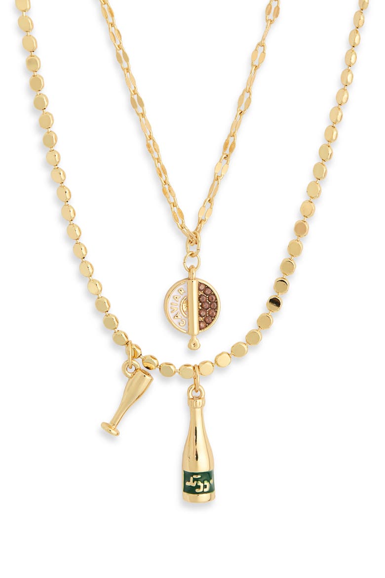 Two Row Caviar & Bubbles Pendant Necklace, Alternate, color, GREEN MULTI- GOLD