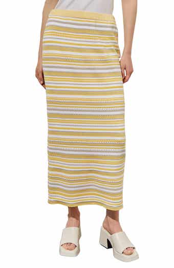 Ming Wang Stripe Knit Maxi Skirt