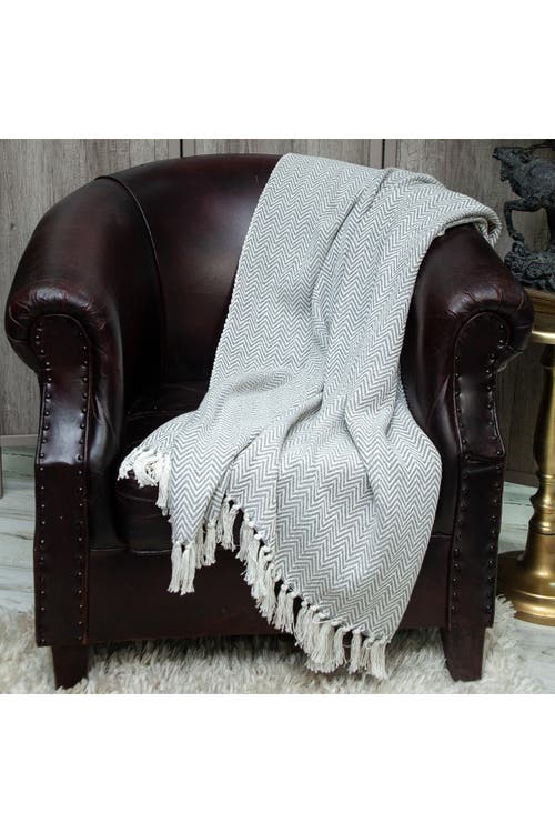 Parkland Collection Isla Transitional Grey 52" X 67" Woven Handloom Throw Blanket In Gray