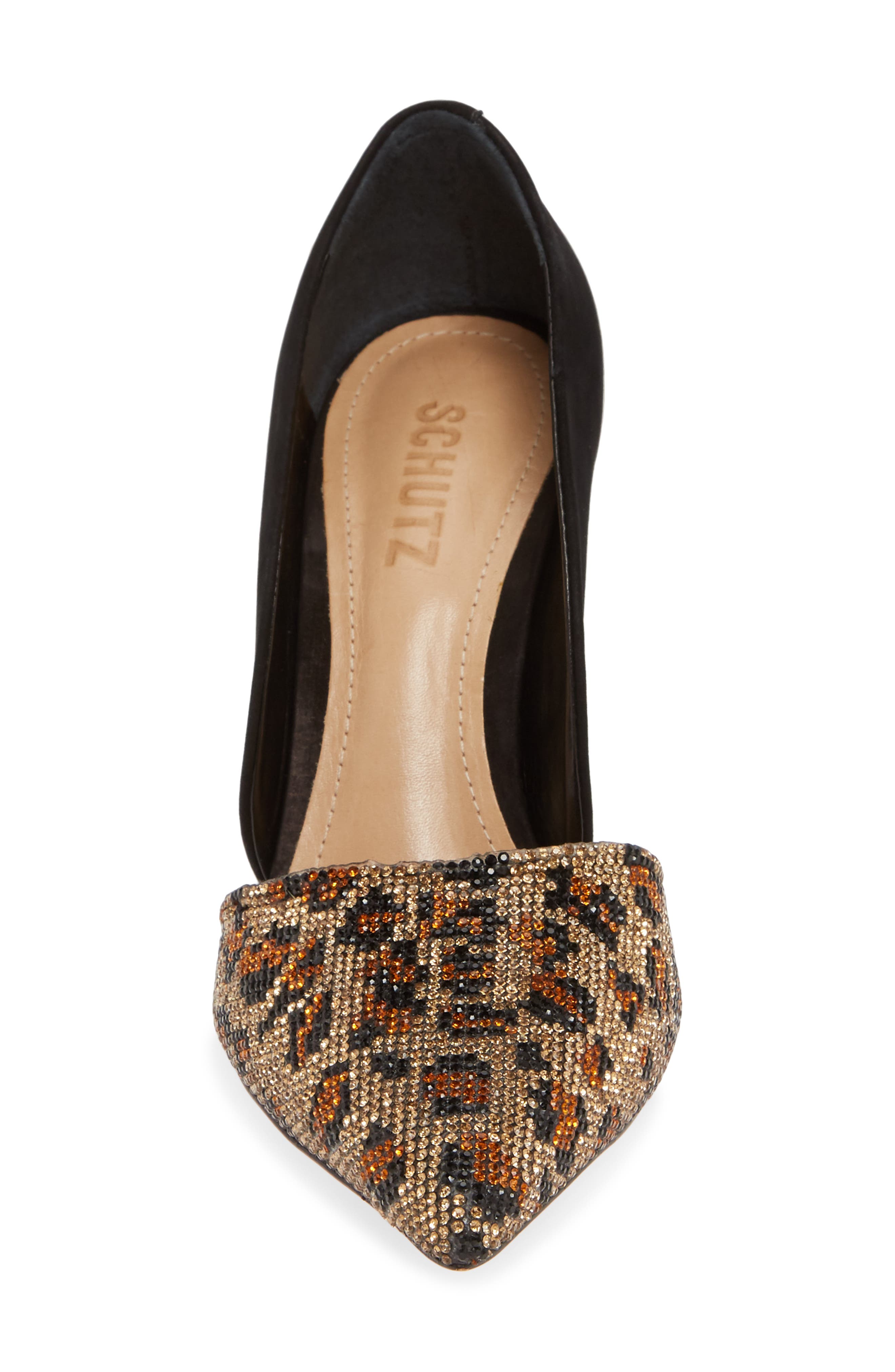 Schutz Totia Crystal Leopard Pointed Toe Pump, Alternate, color, 