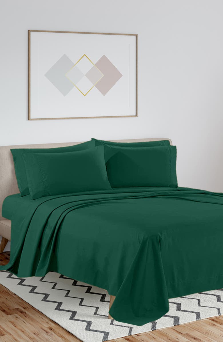 Luxury Home Bright Deep Pocket Premium Sheet Set, Alternate, color, Emerald Green