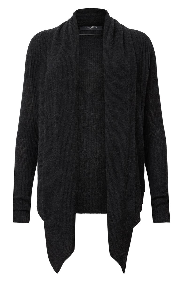 AllSaints Harper High Low Open Front Cardigan, Alternate, color, 