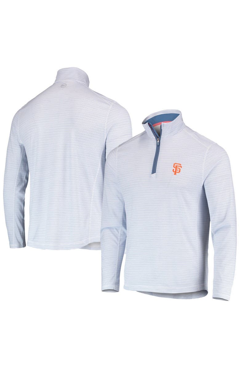 vineyard vines Men's Vineyard Vines White San Francisco Giants Sankaty Quarter-Zip Sweatshirt, Main, color,