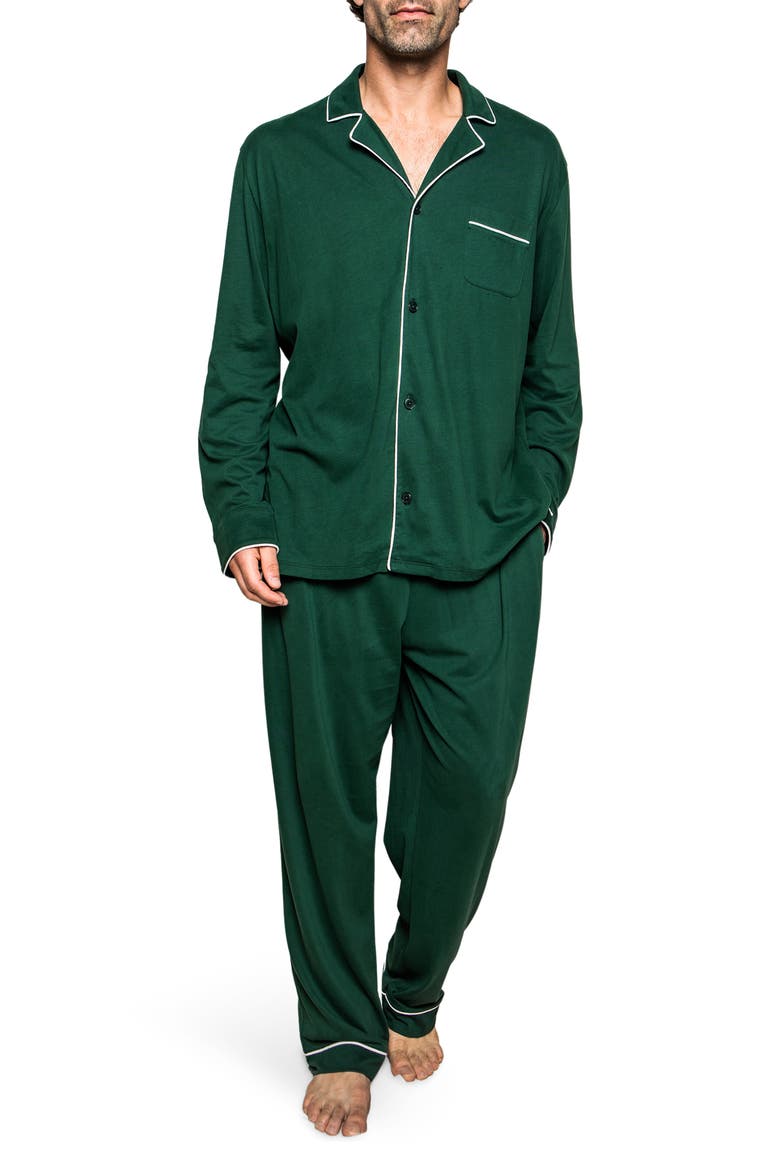 Classic Pima Cotton Pajamas, Main, color, GREEN