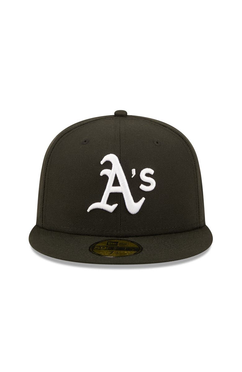 New Era Men's New Era Black Oakland Athletics Team Logo 59FIFTY Fitted Hat, Alternate, color,
