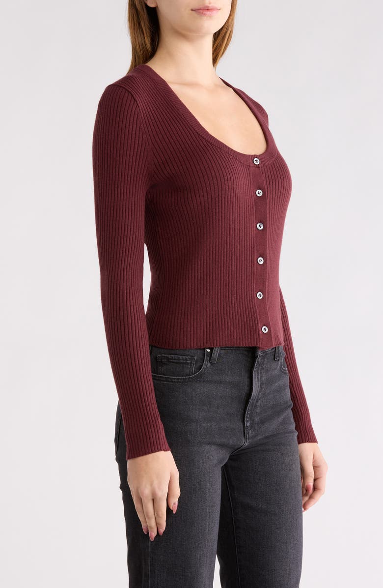 PAIGE Lima Organic Cotton Blend Cardigan, Alternate, color, Oxblood