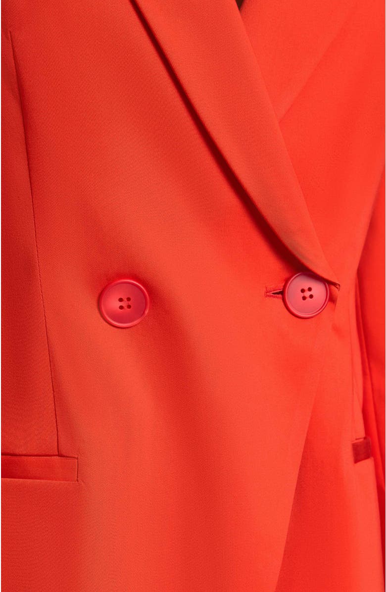 Santorelli ROWAN Double Breasted Two-Button Jacket in Stretch Cotton, Alternate, color, Poppy