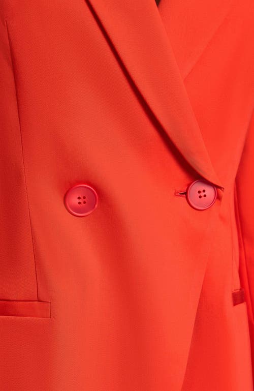 Santorelli Rowan Double Breasted Two-button Jacket In Stretch Cotton In Red