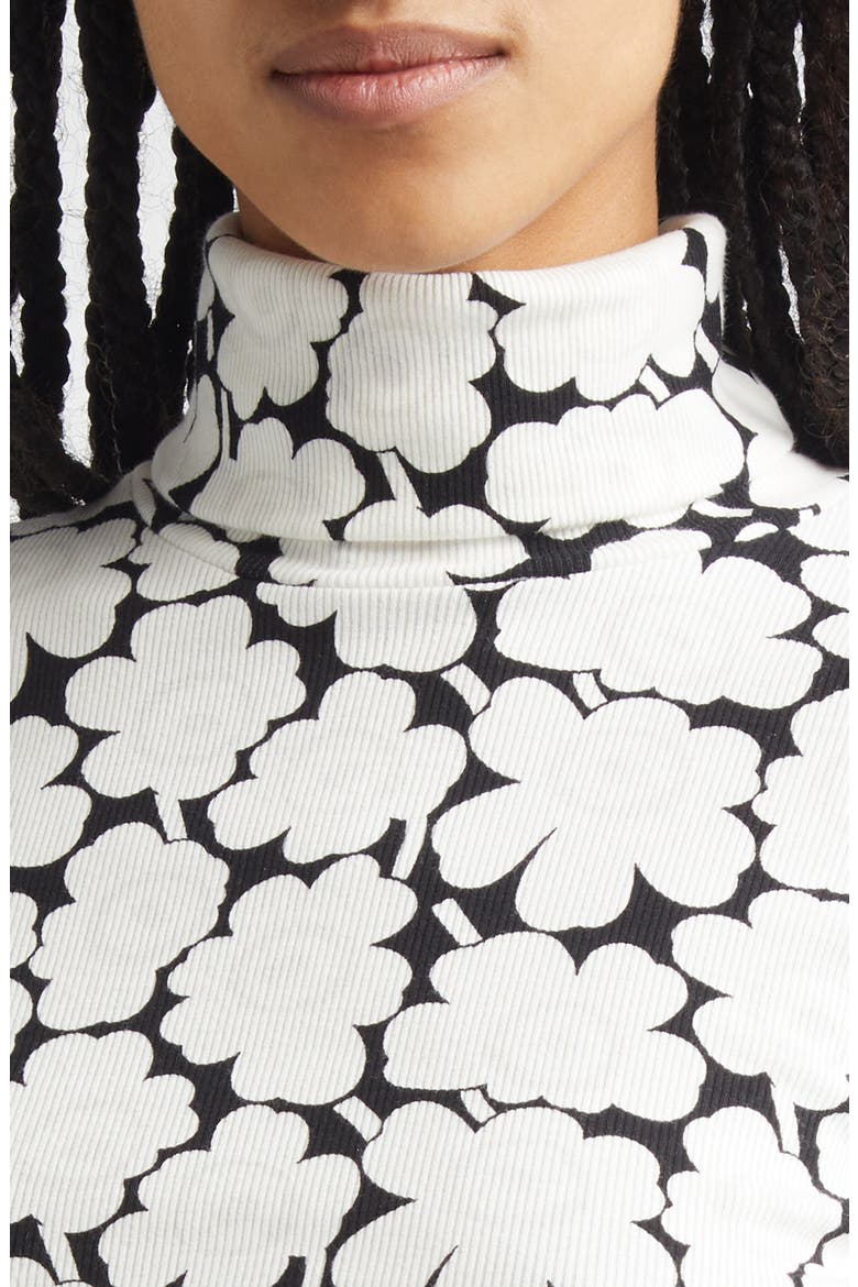 Emali Unikko Rib Jersey Turtleneck Top, Alternate, color, WHITE