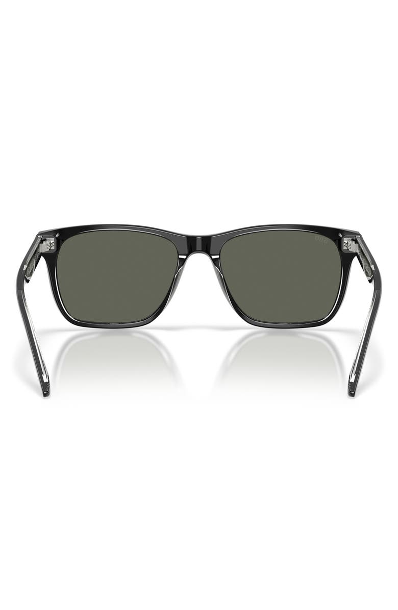 Costa Del Mar Gravels 57mm Polarized Square Sunglasses, Alternate, color, Black / Gray 580G
