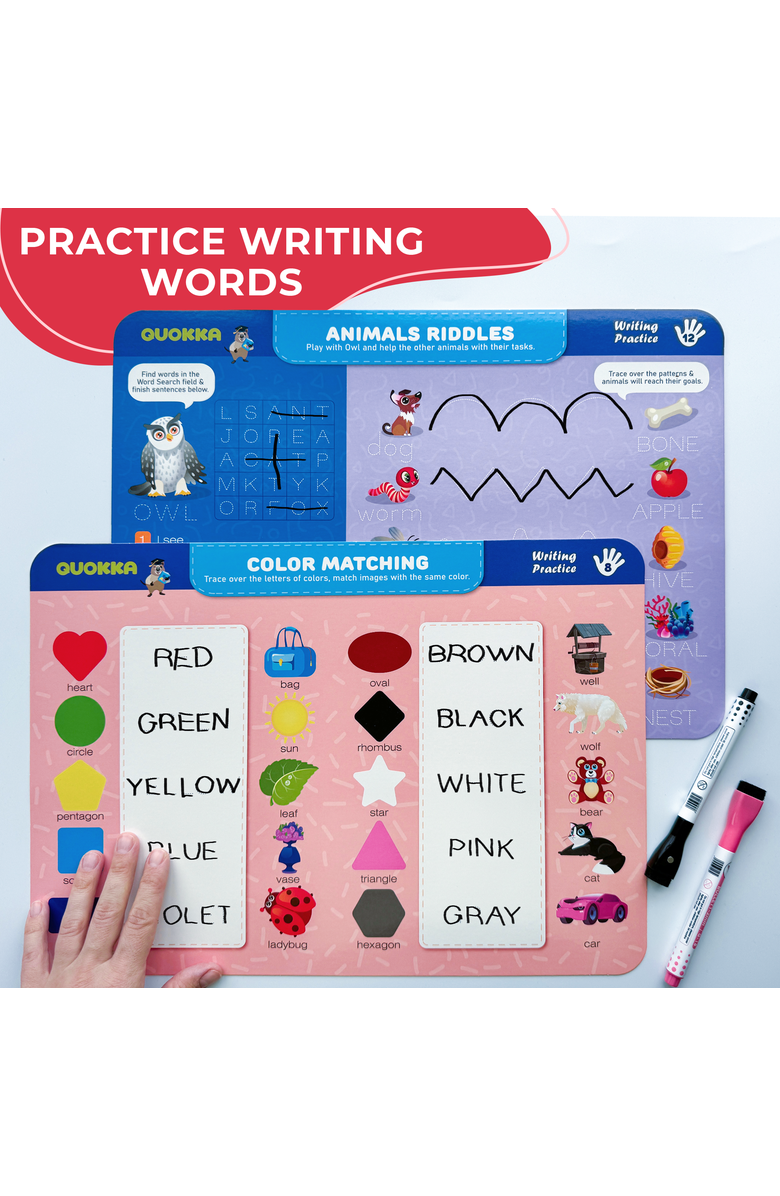 Quokka Kids Handwriting and Search & Find Activity Cards Set, Alternate, color, Abc