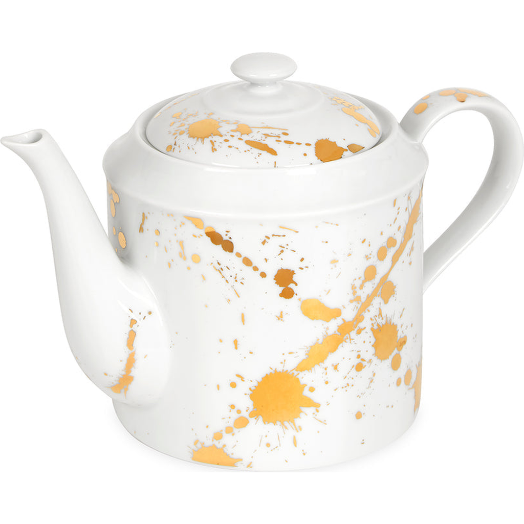 Jonathan Adler 1948 Teapot in White /Gold Splatter  product