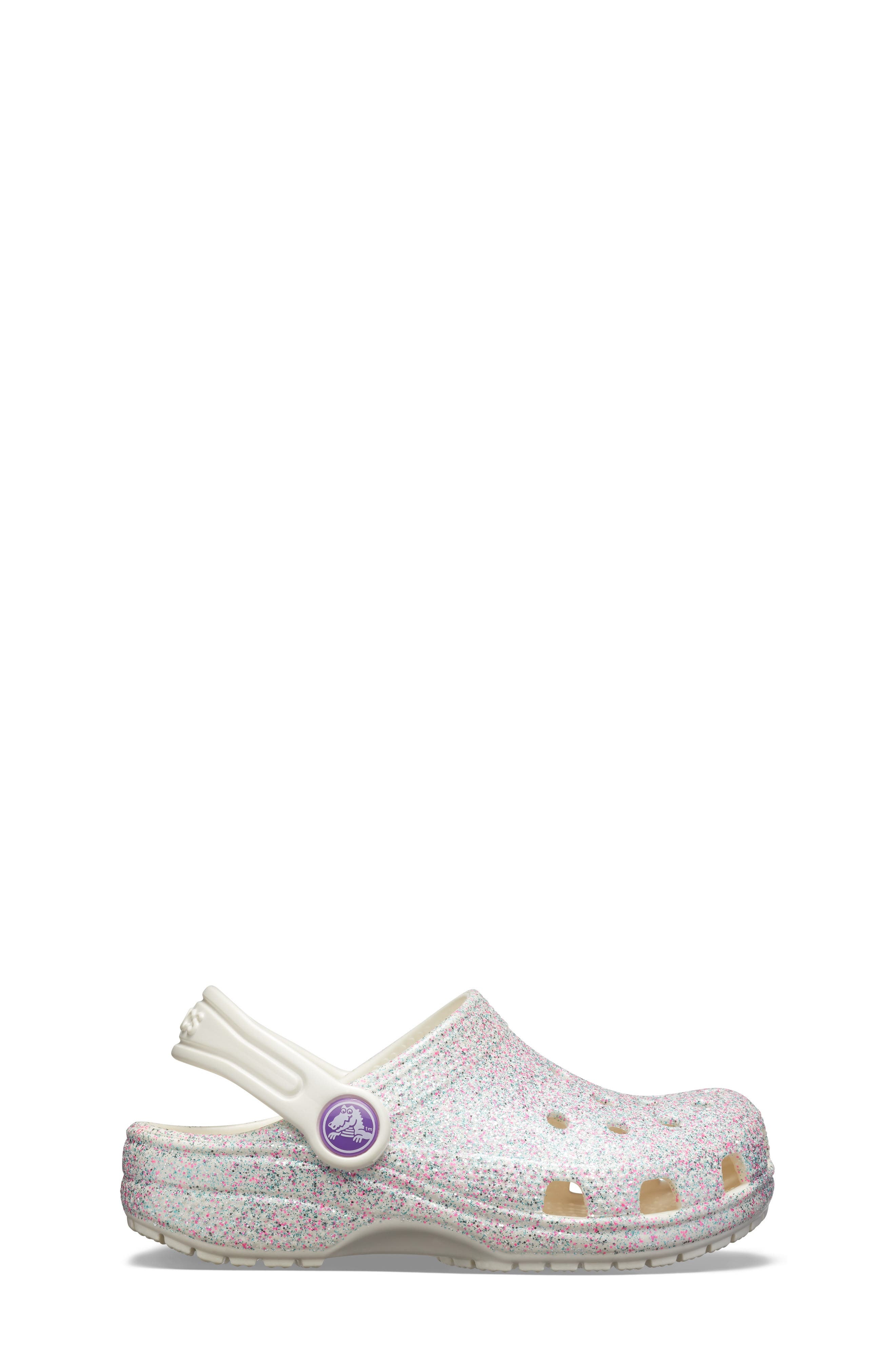 CROCS Kids' Classic Glitter Clog, Alternate, color, Oyster