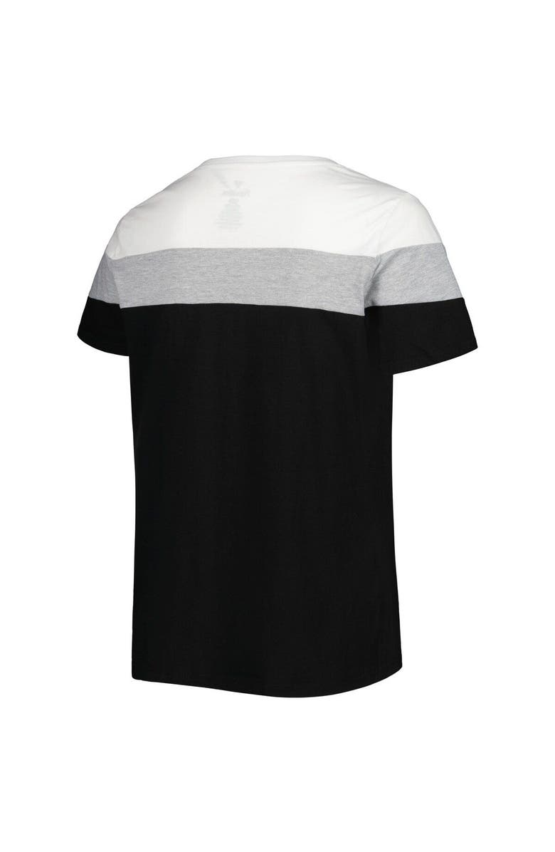 PROFILE Women's White/Black Colorado Rockies Plus Size Colorblock T-Shirt, Alternate, color, Black
