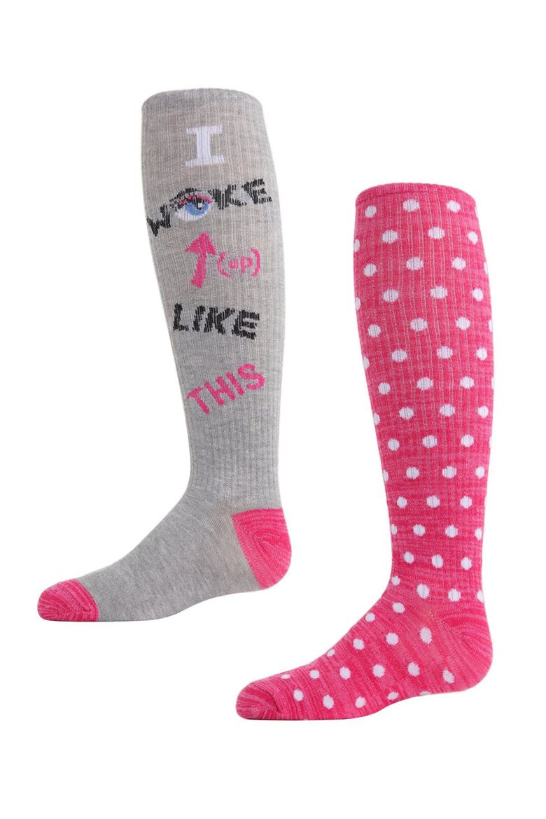 2 Pair Pack I woke up like this Knee High Socks, Main, color, Assorted